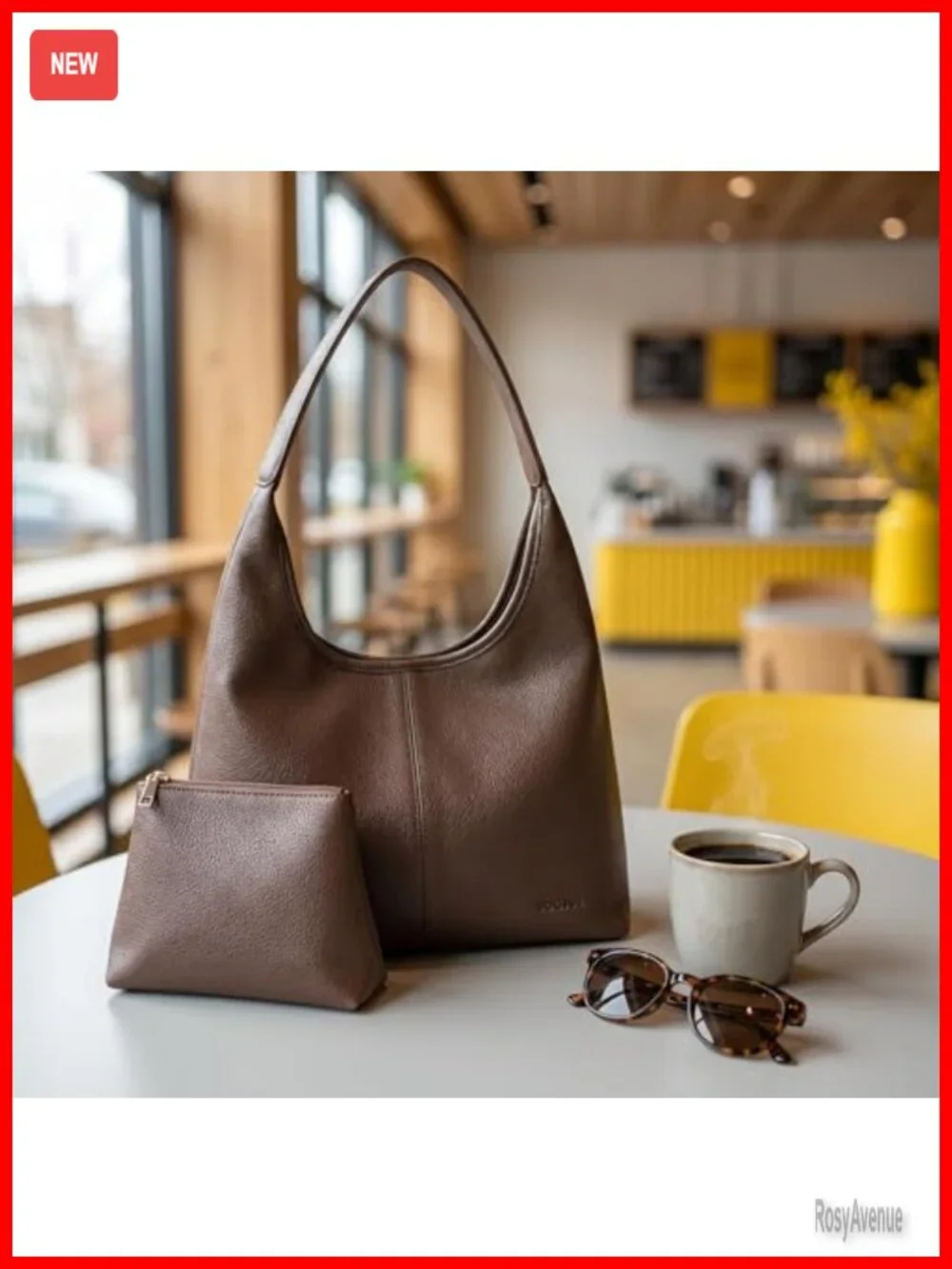 Women's Large Hobo Bag Faux Leather Slouchy Tote Shoulder Purse Work Travel